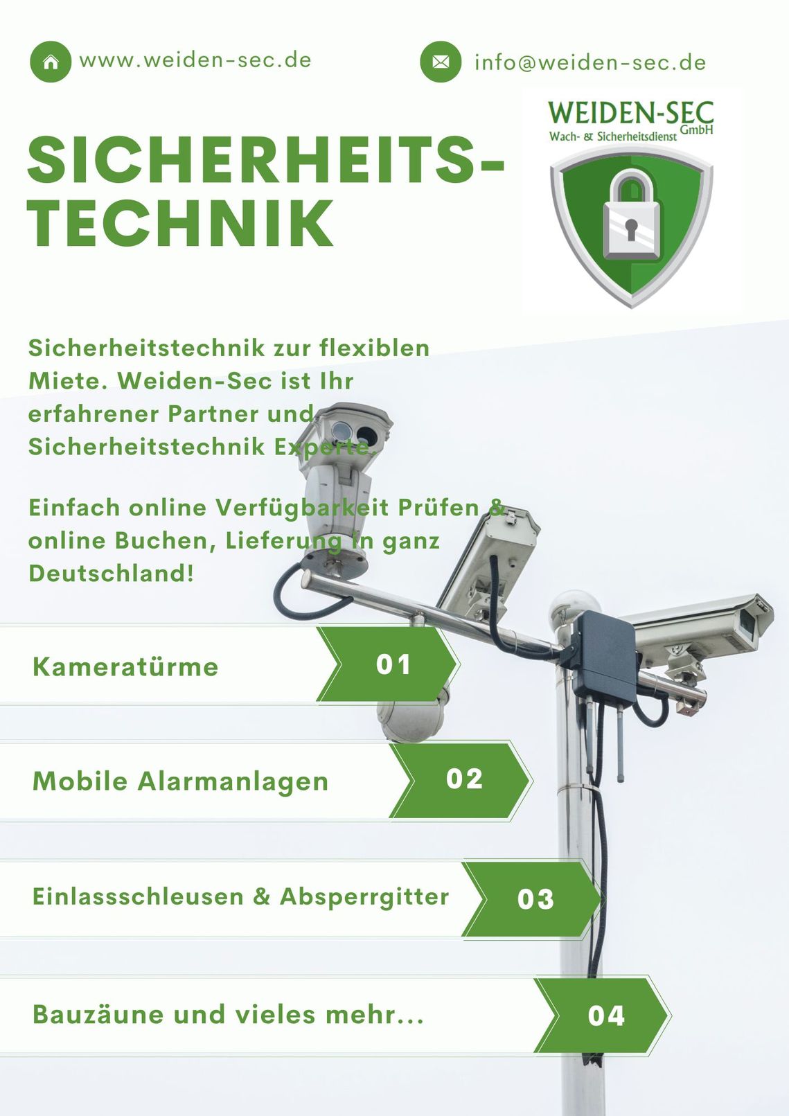 Leistungen, Weiden-Sec GmbH Wachdienst und Sicherheitsdienst